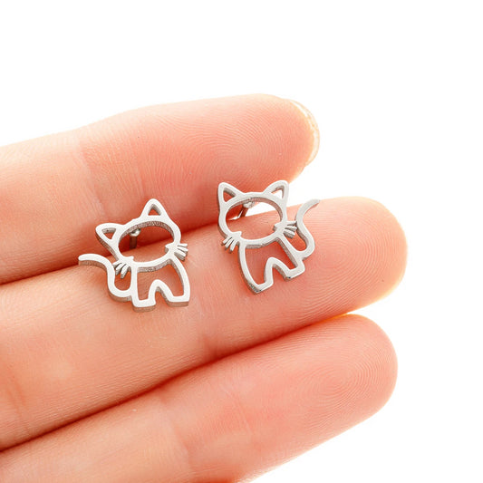 Cute Cat Stud Earrings
