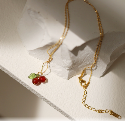Cute Cherry Charm Necklace
