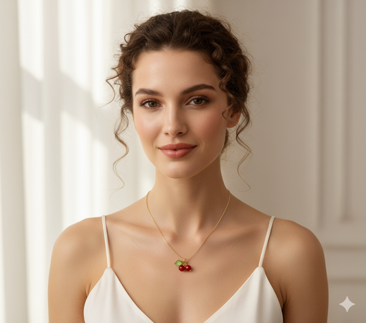 Cute Cherry Charm Necklace