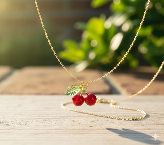 Cute Cherry Charm Necklace