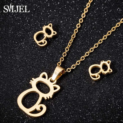 Lovely Cat Jewelry Set