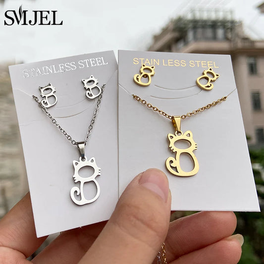 Lovely Cat Jewelry Set