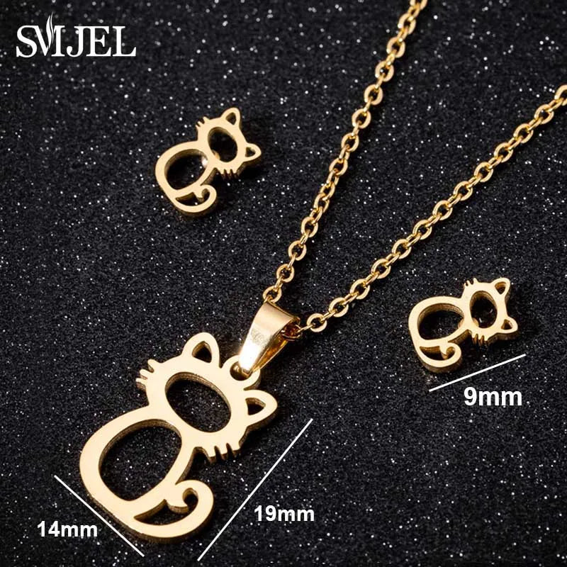Lovely Cat Jewelry Set
