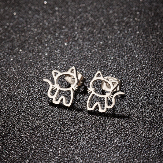 Cute Cat Stud Earrings