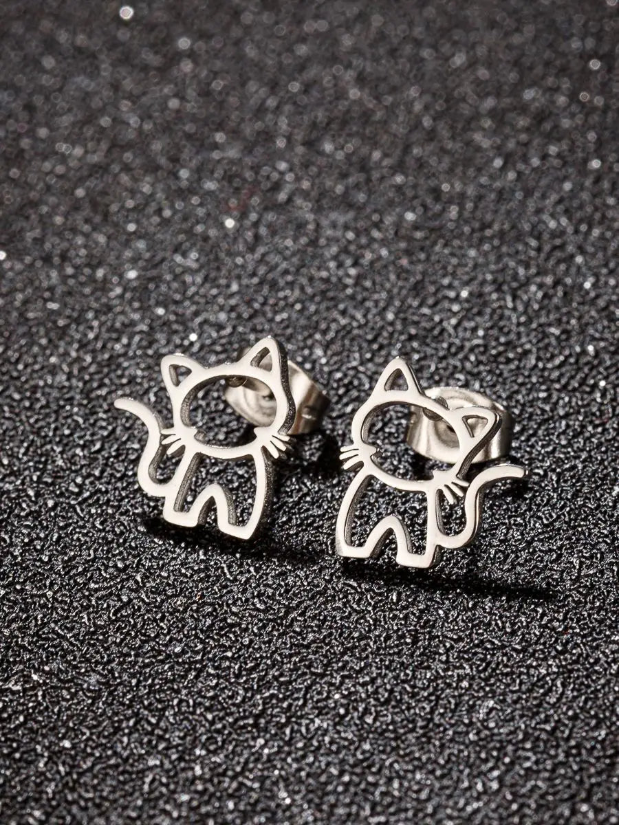 Cute Cat Stud Earrings