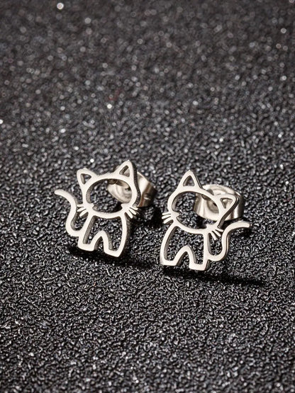 Cute Cat Stud Earrings