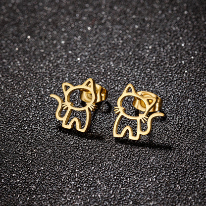 Cute Cat Stud Earrings