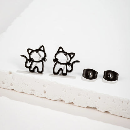 Cute Cat Stud Earrings